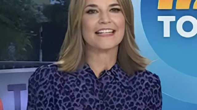 The Today Show 2025 Chemise léopard violet Savannah Guthrie