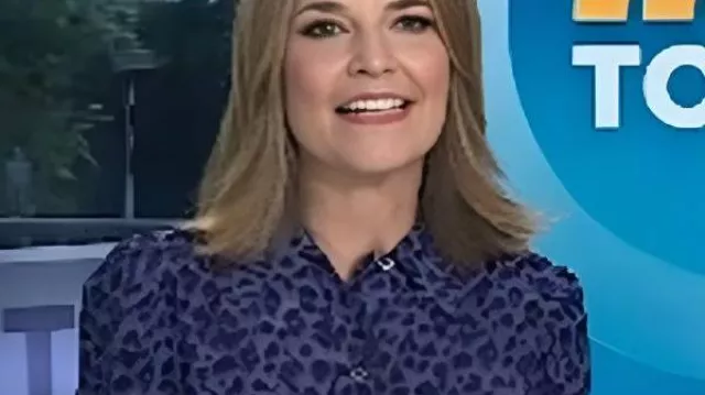 Camisa de leopardo de Savannah Guthrie de The Today Show usada por Savannah Guthrie en Today