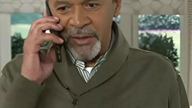 Beyond The Gates 2025 Clifton Davis Green Shawl Collar Sweater worn by Vernon Dupree (Clifton Davis) in Beyond the Gates