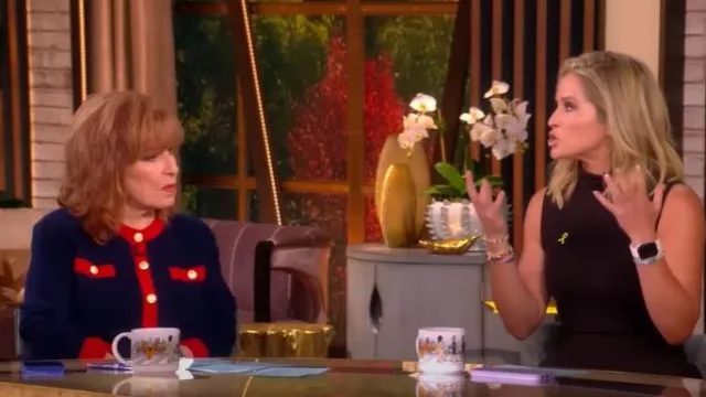 Theory Funnel-Neck Crepe Belted Dress worn by Sara Haines as seen in The View on September 26, 2025