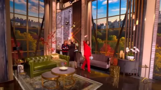 Cinq a Sept Kerry Slim Straight Leg Pants worn by Ana Navarro as seen in The View on September 26, 2025