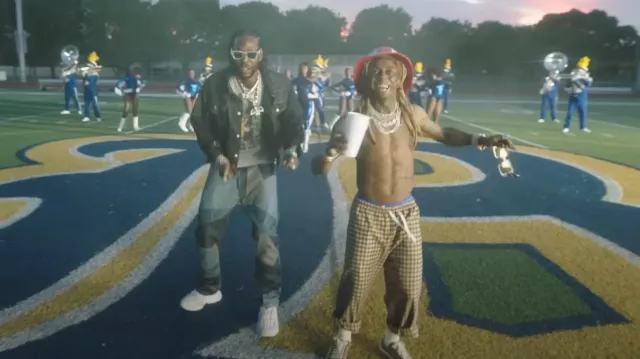 Gucci Beige GG Not Fake Ace Sneakers worn by Lil Wayne in 2 Chainz - Money Maker ft. Lil Wayne