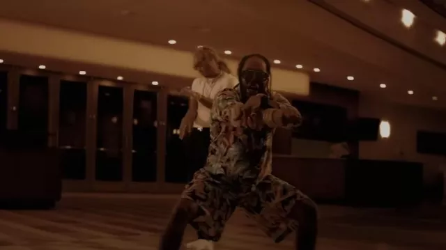 Dior x Sorayama Black Floral Print Shorts worn by 2 Chainz in 2 Chainz - Dead Man Walking ft. Future (Official Music Video)