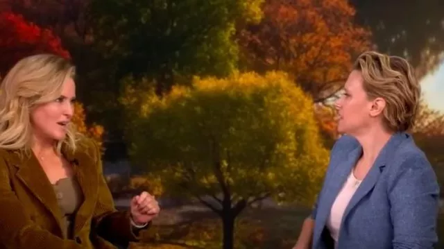 Lafayette 148 New York Fitted Donegal Tweed Blazer worn by Kate McKinnon in The View on September 30, 2025