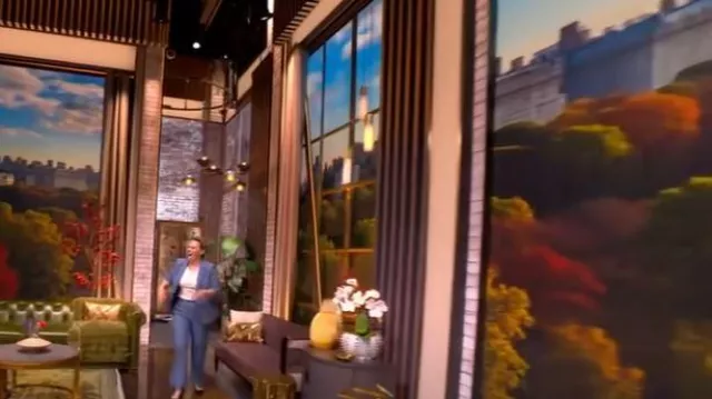Lafayette 148 New York Gates Donegal Tweed Straight Leg Pants worn by Kate McKinnon as seen in The View on September 30, 2025