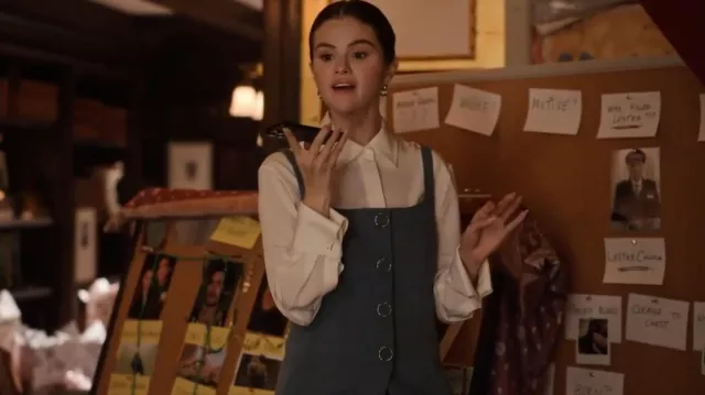 Veronica Beard Liana Tailored Stretch Cotton Top worn by Mabel Mora (Selena Gomez) as seen in Only Murders in the Building (S05E06)