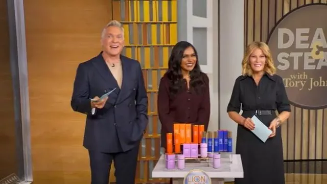 Vestido camisero de manga corta Akris usado por Tory Johnson como se ve en Good Morning America el 30 de septiembre de 2025