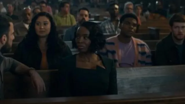 Roland Mouret Robe midi en crêpe à poignets zippés portée par le Dr Carol Pierce (Tamberla Perry) comme on le voit dans Brilliant Minds (S01E13)