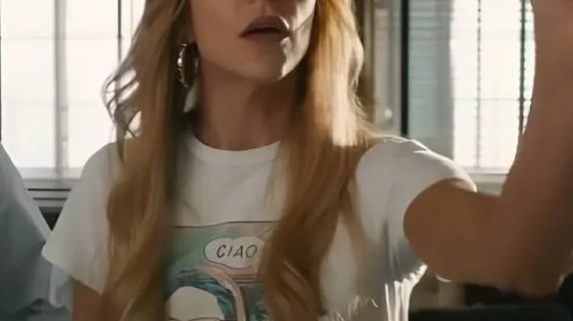 High Potential S02 Kaitlin Olson White Graphic Tee