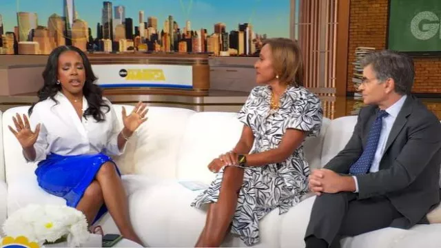 Falda lápiz con lentejuelas de Sergio Hudson usada por Sheryl Lee Ralph como se ve en Good Morning America el 1 de octubre de 2025