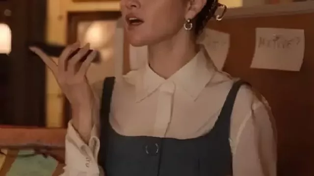 Only Murders In The Building S05 Selena Gomez Blue Vest worn by Mabel Mora (Selena Gomez) as seen in Only Murders in the Building (S05)