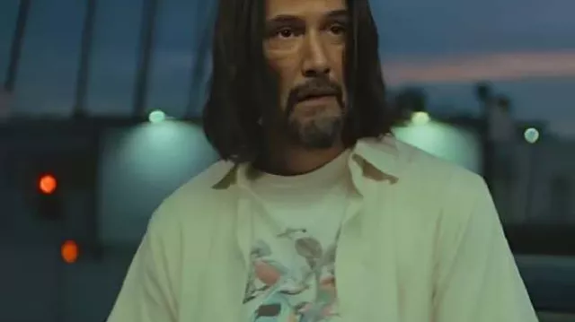 White Graphic T-Shirt of Gabriel (Keanu Reeves) in Good Fortune