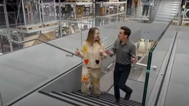 L.F.Markey Fergus Trouser Agora Print worn by Georgia Haseldine as seen in Today on October 2, 2025