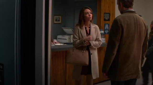 H&M Single-Breasted Twill Coat worn by Sylvia as seen in Murder in a Small Town (S02E02)