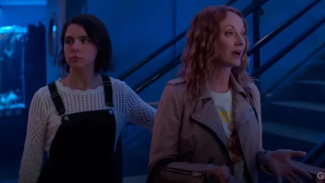 Allsaints Balfern Jacket in Pink worn by Phyllis Diaz (Fiona Vroom) as seen in Murder in a Small Town (S02E02)