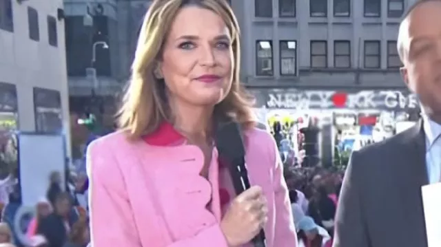 The Today Show Savannah Guthrie Pink Scallop Coat as seen in Today