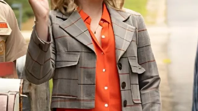 Plaid Cropped Jacket worn by (Rose McIver) in A Useful Ghost