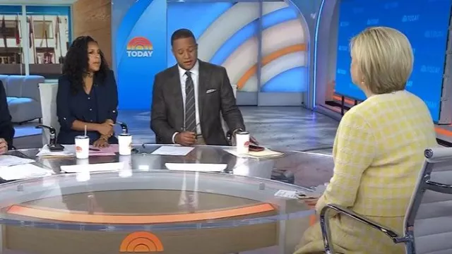 Oscar de la Renta Gingham Tweed Minidress worn by Anne Thompson as seen in Today on October 3, 2025