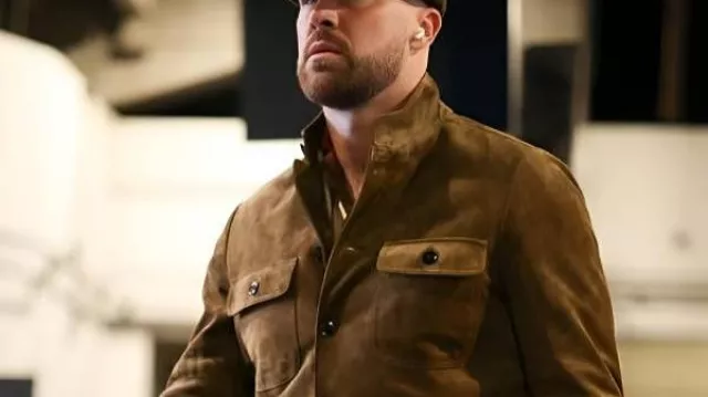 Chaqueta de gamuza marrón Travis Kelce