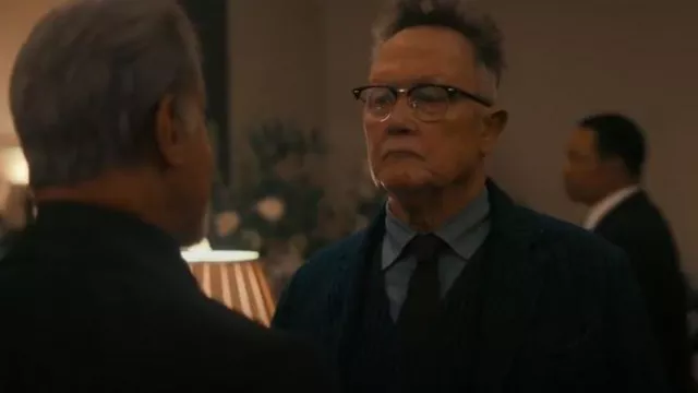 Ralph Lauren Indigo Twill Vest worn by Jeremiah Dunmire (Robert Patrick) as seen in Tulsa King (S03E02)
