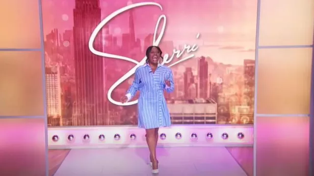 Zapatos de tacón destalonados de cuero con acento web de Gucci usados por Sherri Shepherd como se ve en Sherri el 8 de octubre de 2025