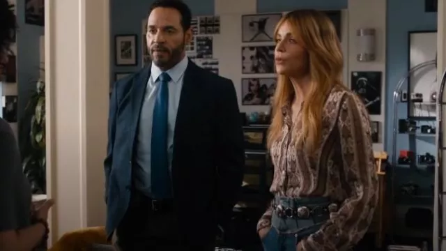 Z&L Calypso Stone Wrap Belt worn by Morgan Gillory (Kaitlin Olson) as seen in High Potential (S02E04)