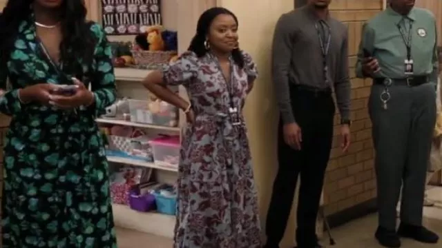 Boden Christabel Cotton Midi Dress worn by Janine Teagues (Quinta Brunson) as seen in Abbott Elementary (S05E02)