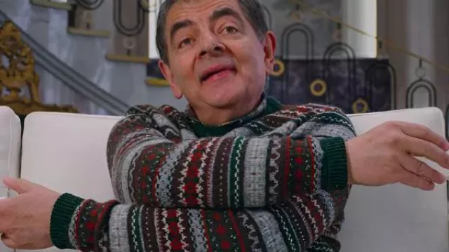 Rowan Atkinson Man VS Baby Christmas Sweater