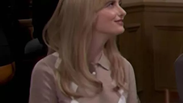 SNL Beige Argyle Polo Sweater worn by Self - Various Characters (Chloe Fineman) as seen in Saturday Night Live (S50E19)