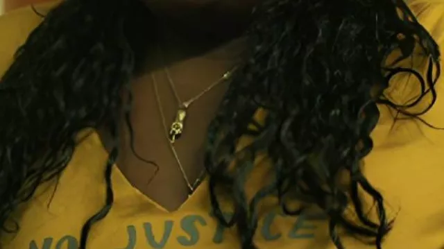 Peacemaker S2 Danielle Brooks No Justice No Peace T-Shirt worn by Leota Adebayo (Danielle Brooks) in Peacemaker (S00)