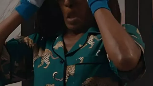 Matlock S02 Skye P. Marshall Green Leopard Print Pajamas