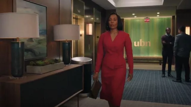 Lafayette 148 New York Organic Cotton Dobby A-Line Midi Skirt worn by Mia Jordan (Karen Pittman) as seen in The Morning Show (S04E05)