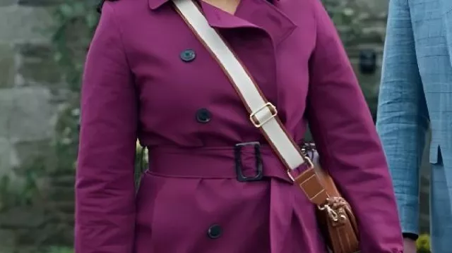 Purple Trench Coat worn by Gethsemane Brown (Tamera Mowry) in Haunted Harmony Mysteries: Buried at C