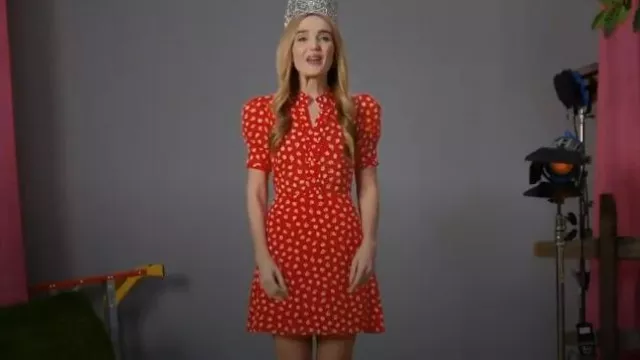 Zara Floral Print Dress worn by Chloe Fineman as seen in Saturday Night Live (S50E07)