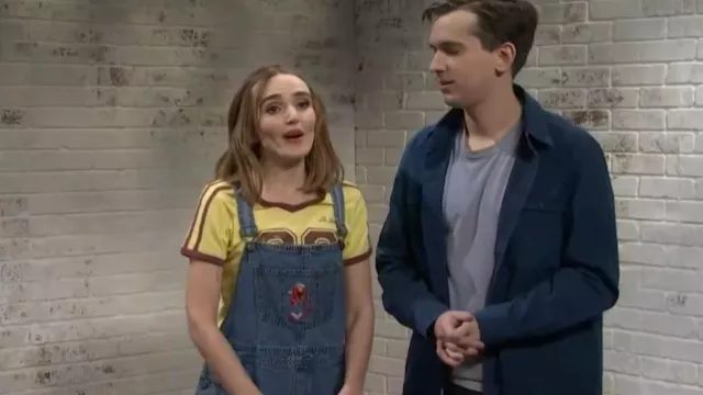 Sesame Street Elmo Vintage Rare Blue Denim Overoles de algodón usados por Chloe Fineman como se ve en Saturday Night Live (S50E07)