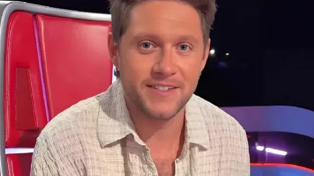 The Voice S28 Niall Horan Chemise texturée portée par Niall Horan comme on le voit dans The Voice