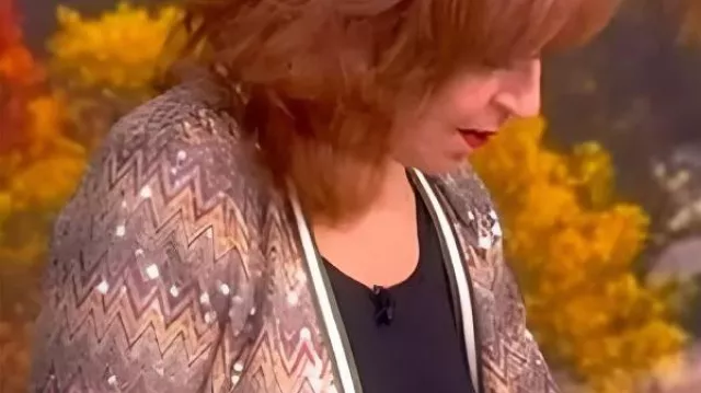 Cárdigan de Chevron de Lentejuelas The View 2025 de Joy Behar usado por Joy Behar como se ve en The View