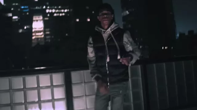 Jeans de motociclista MX2 de cuero gris y negro Amiri usados por A Boogie wit da Hoodie en A Boogie Wit Da Hoodie - Might Not Give Up (feat. Young Thug)