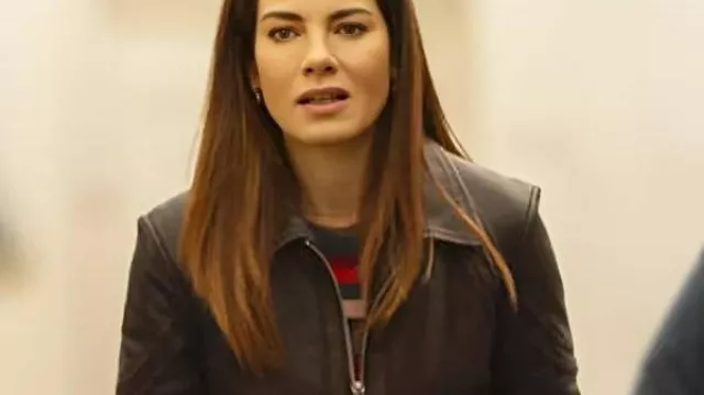 Michelle Monaghan The Family Plan 2 Chaqueta de cuero usada por Jessica Morgan (Michelle Monaghan) en The Family Plan 2