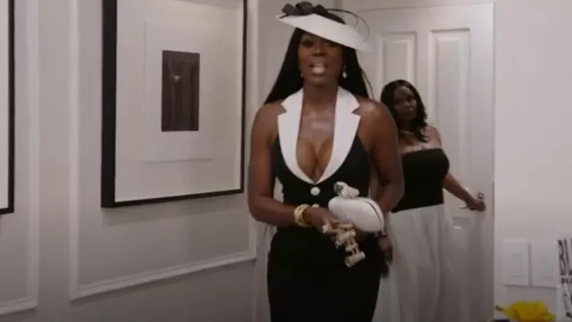 Miss Circle Raelyn Black and White Business Casual Maxi Dress worn by Wendy Osefo as seen in The Real Housewives of Potomac (S10E03)