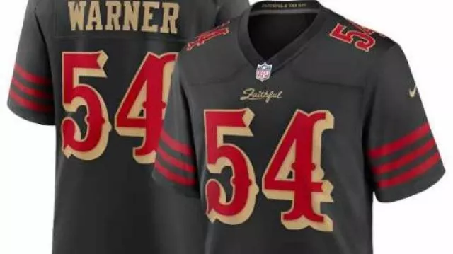 Black 2025 Rivalries Collection Game Jersey worn by Fred Warner in San Francisco 49ers