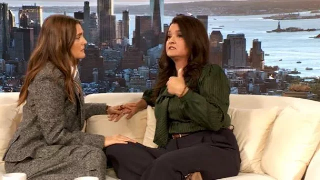 Pantalones de tweed de lana y seda Max Mara usados por Drew Barrymore como se ve en The Drew Barrymore Show el 15 de octubre de 2025