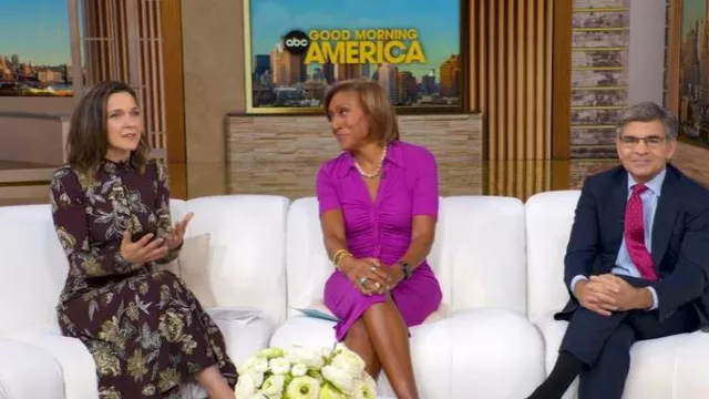Diane von Furstenberg Zoey Robe portée par Robin Roberts telle que vue dans Good Morning America le 21 octobre 2025