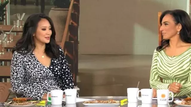 Diane von Furstenberg Zania Robe portée par Nancy Chen vue dans CBS Mornings le 19 octobre 2025