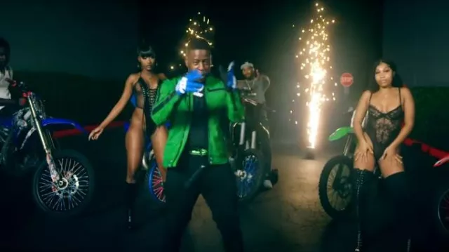 Fox Racing Blue Dirtpaw Gloves worn by Blac Youngsta in Moneybagg Yo, Blac Youngsta – Super Hot (Official Music Video)