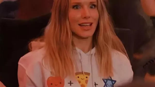 Nadie quiere esta sudadera con capucha blanca Kristen Bell S02