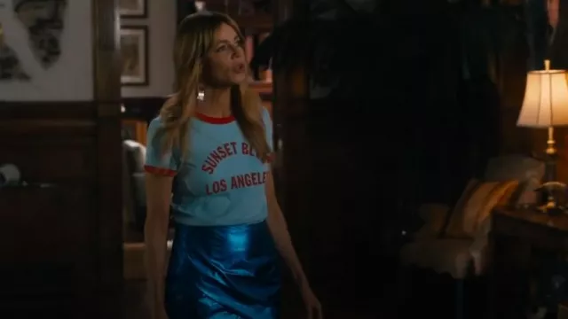 Minifalda cruzada Superdown Charmaine usada por Morgan Gillory (Kaitlin Olson) como se ve en High Potential (S02E06)
