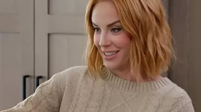 RHOSLC S06 Whitney Rose Cable Knitted Sweater worn by Self (Whitney Rose) as seen in The Real Housewives of Salt Lake City (S06)