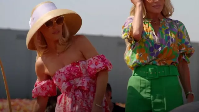 Aqua Off-the-Shoulder Maxi Dress worn by Gretchen Rossi as seen in The Real Housewives of Orange County (S19E16)