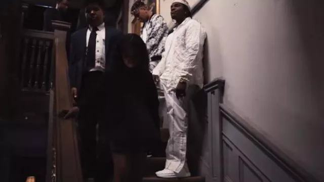 Bottega Veneta White Lace Speedster Sneakers portée par Pusha T à Cordae - Nightmares Are Real (feat. Pusha T) [Official Music Video]